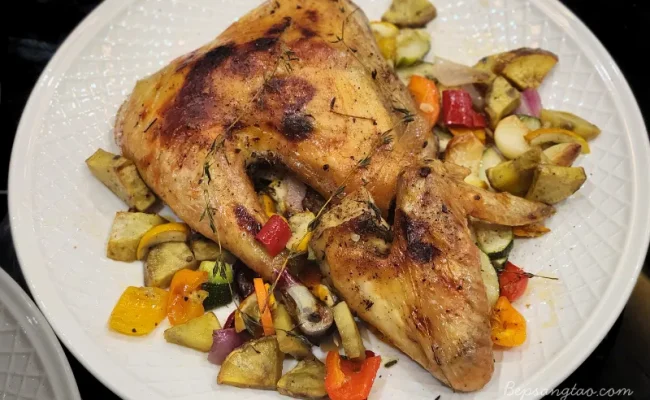 gà nướng rau củ kiểu ý thơm lừng